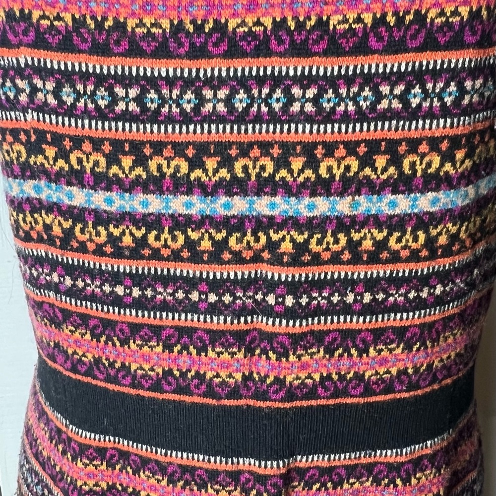 SPARROW Anthropologie Sweater Dress Boho Lace Cap Sleeve Orange Black Large - Picture 7 of 11